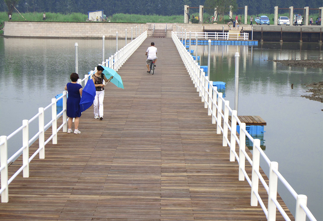 QihuaWeishan Lake Wetland Park Water Golf Cart Floating Bridge