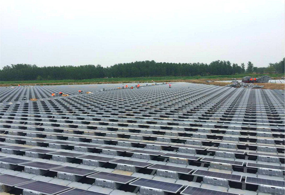 江苏盐城30MW水上光伏漂浮电站