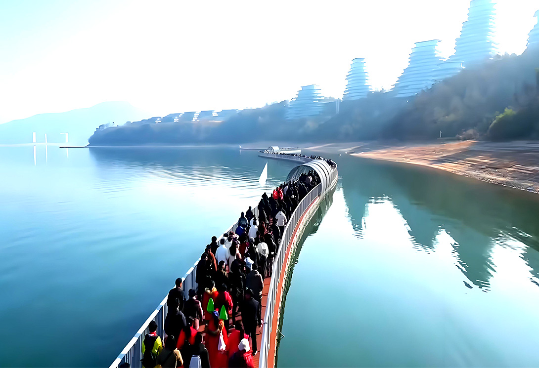 黄山区太平湖新一代文化景观主题浮桥