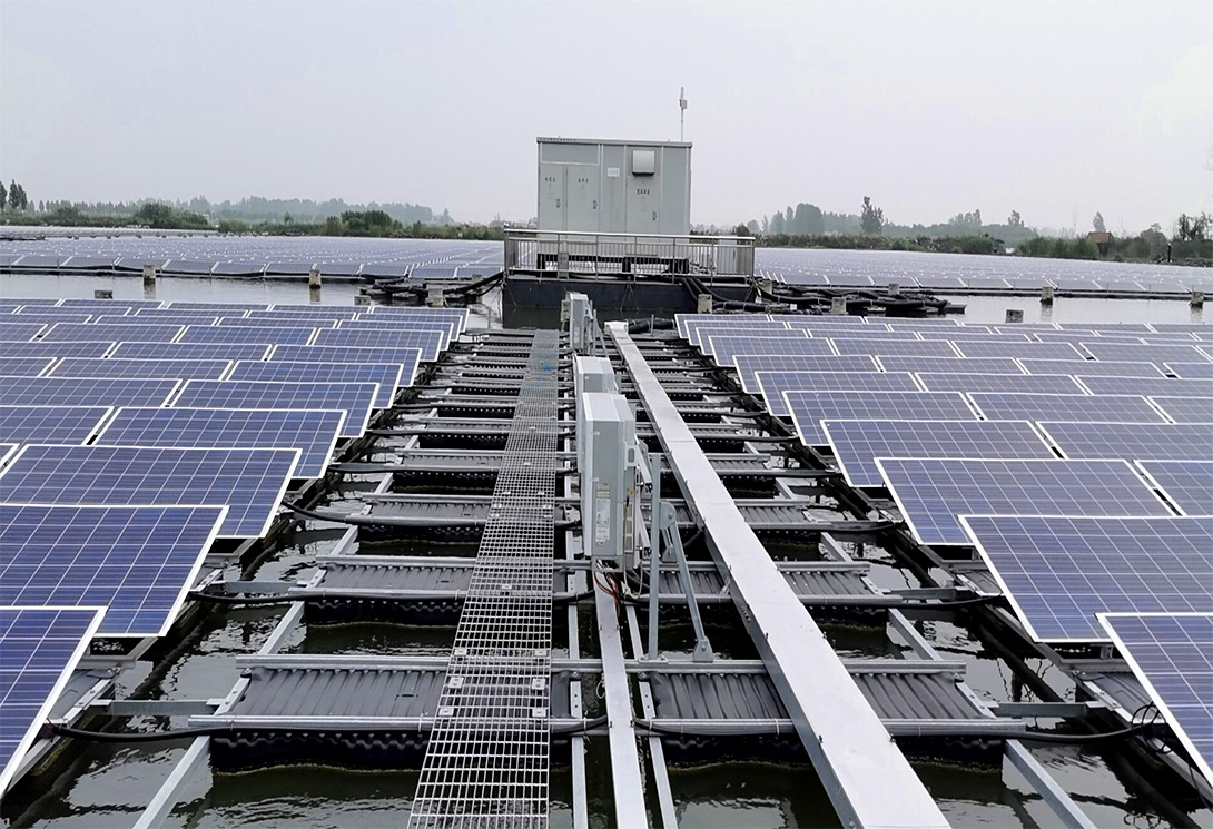 安徽淮北采煤沉陷区15mw水上光伏漂浮电站